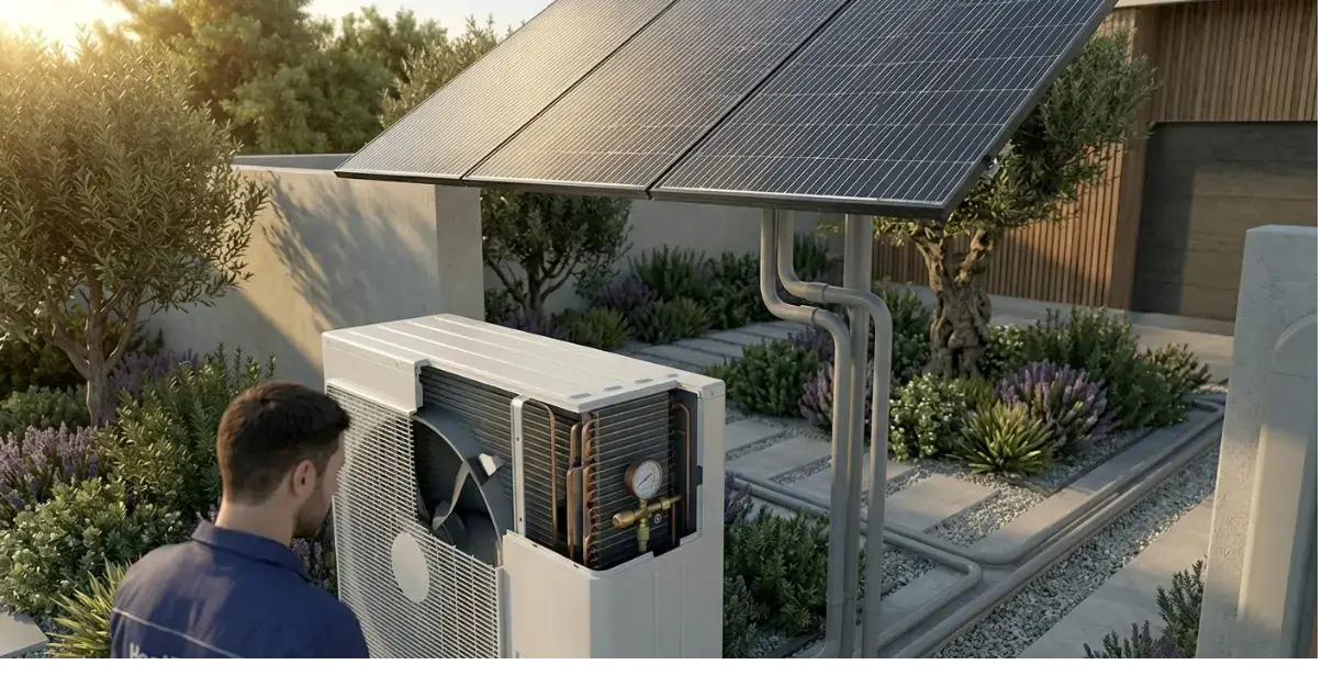 Sistema integrado de aerotermia y fotovoltaica en vivienda residencial