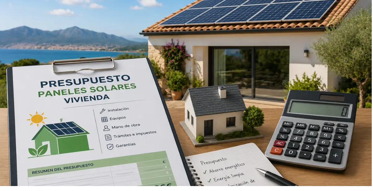 Presupuesto detallado de paneles solares en vivienda residencial